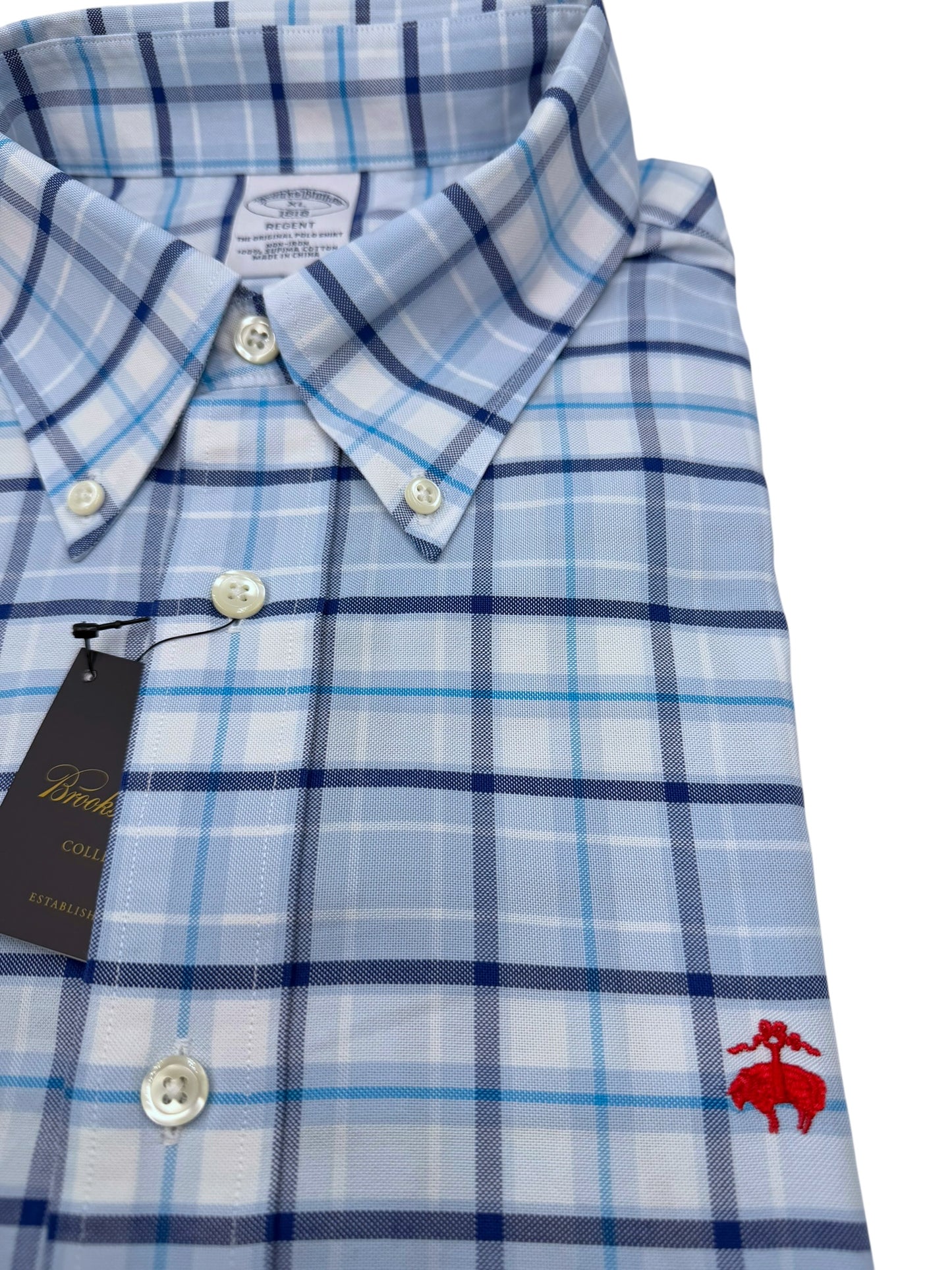 Camisa Brooks Brothers Classic Fit Manga Corta Talla XL