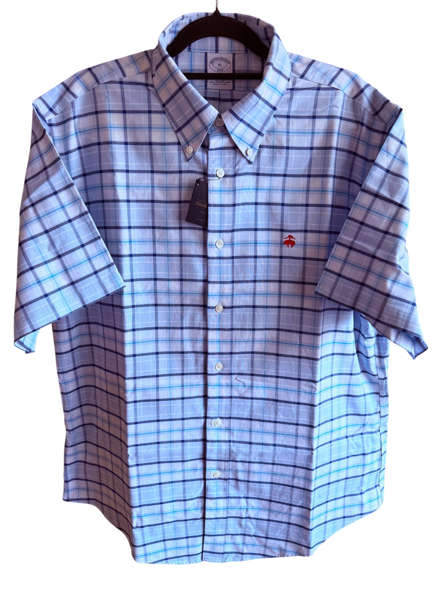 Camisa Brooks Brothers Classic Fit Manga Corta Talla XL