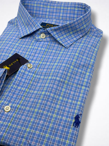 Camisa Polo Ralph Lauren Slim Fit 17 1/2 Manga Larga Talla XL