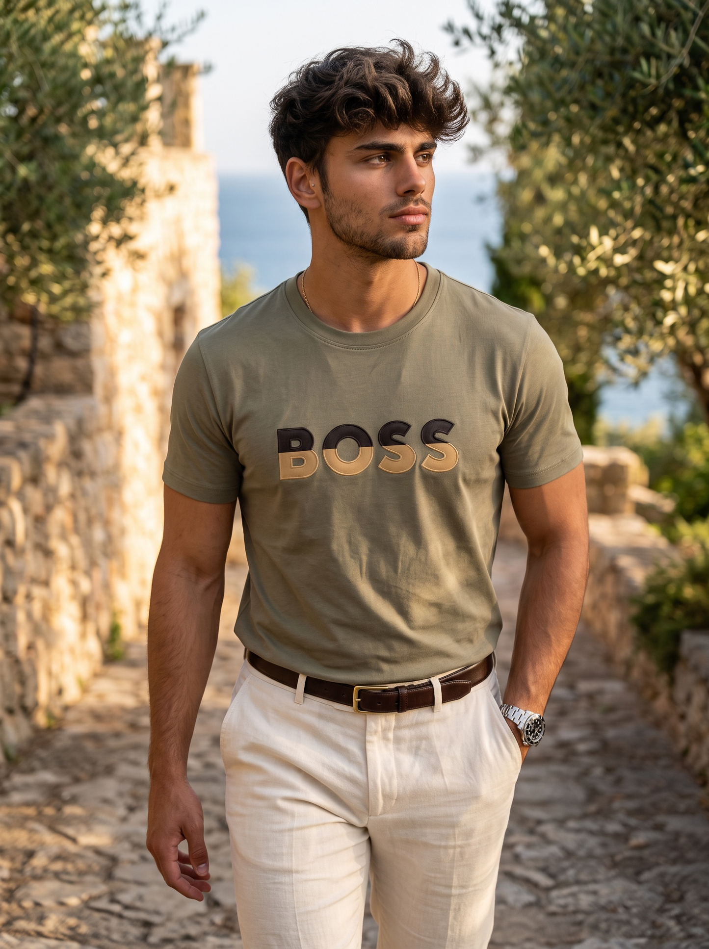Playera Boss Classic Fit Cuello Redondo Talla M