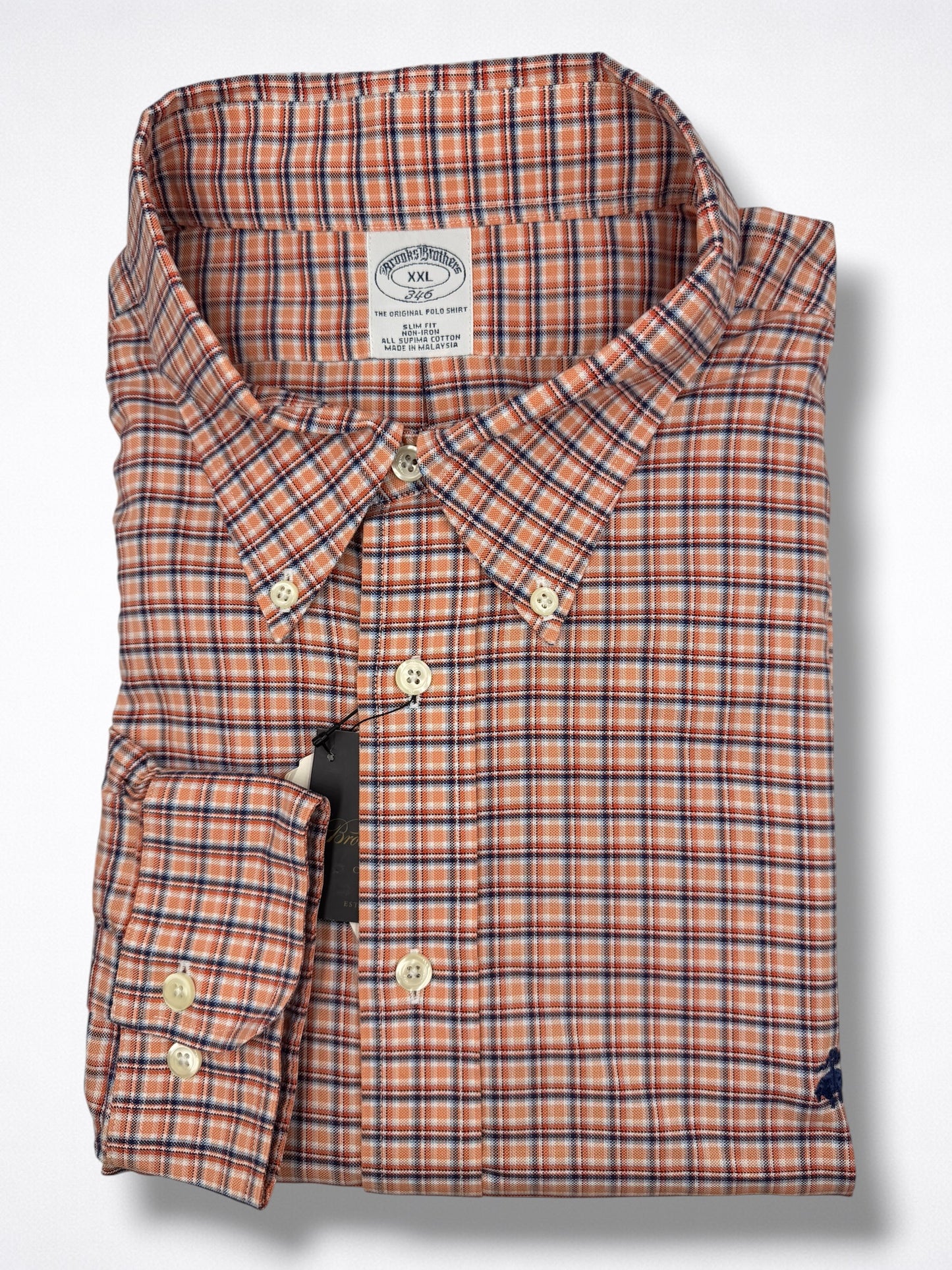 Camisa Brooks Brothers Slim Fit Manga Larga Talla XXL