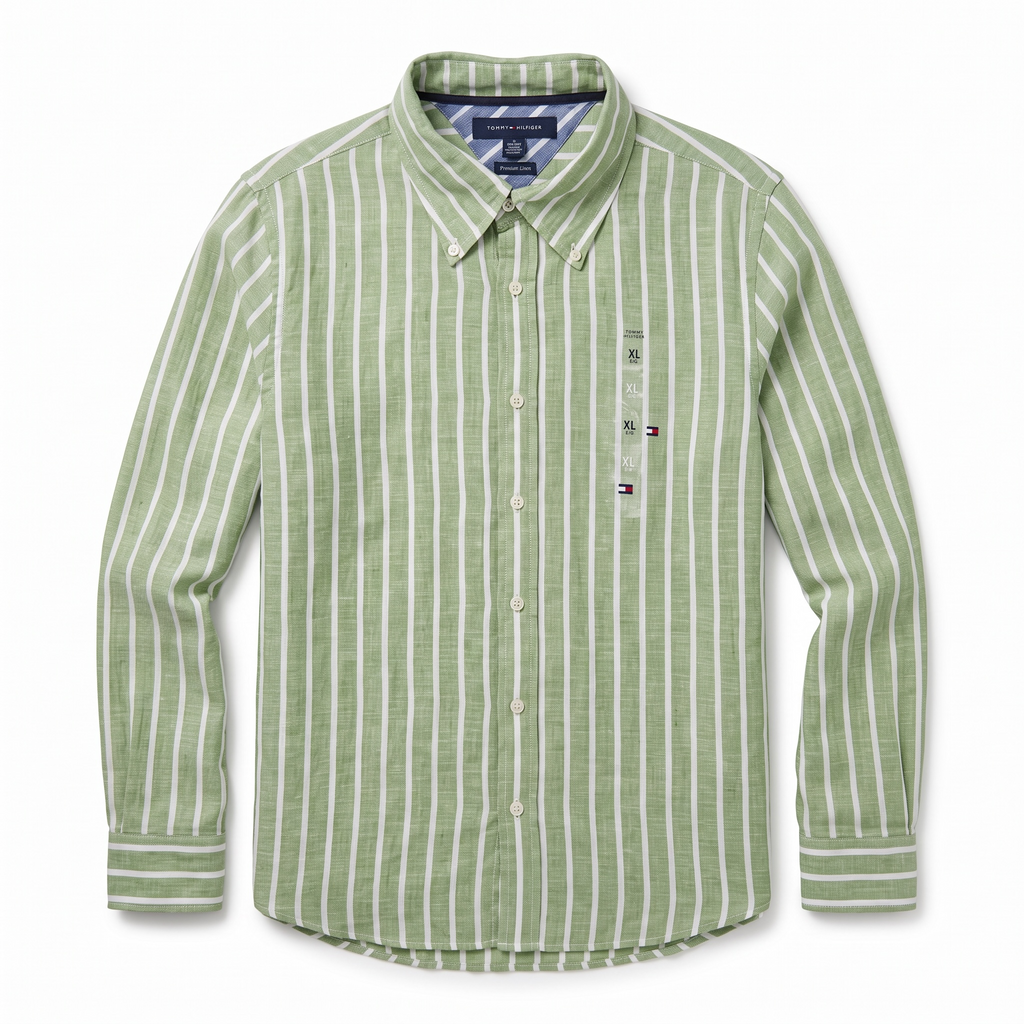 Camisa Tommy Hilfiger Classic Fit manga larga de lino talla XL