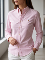Camisa para Dama Polo Ralph Lauren Slim Fit manga larga talla L