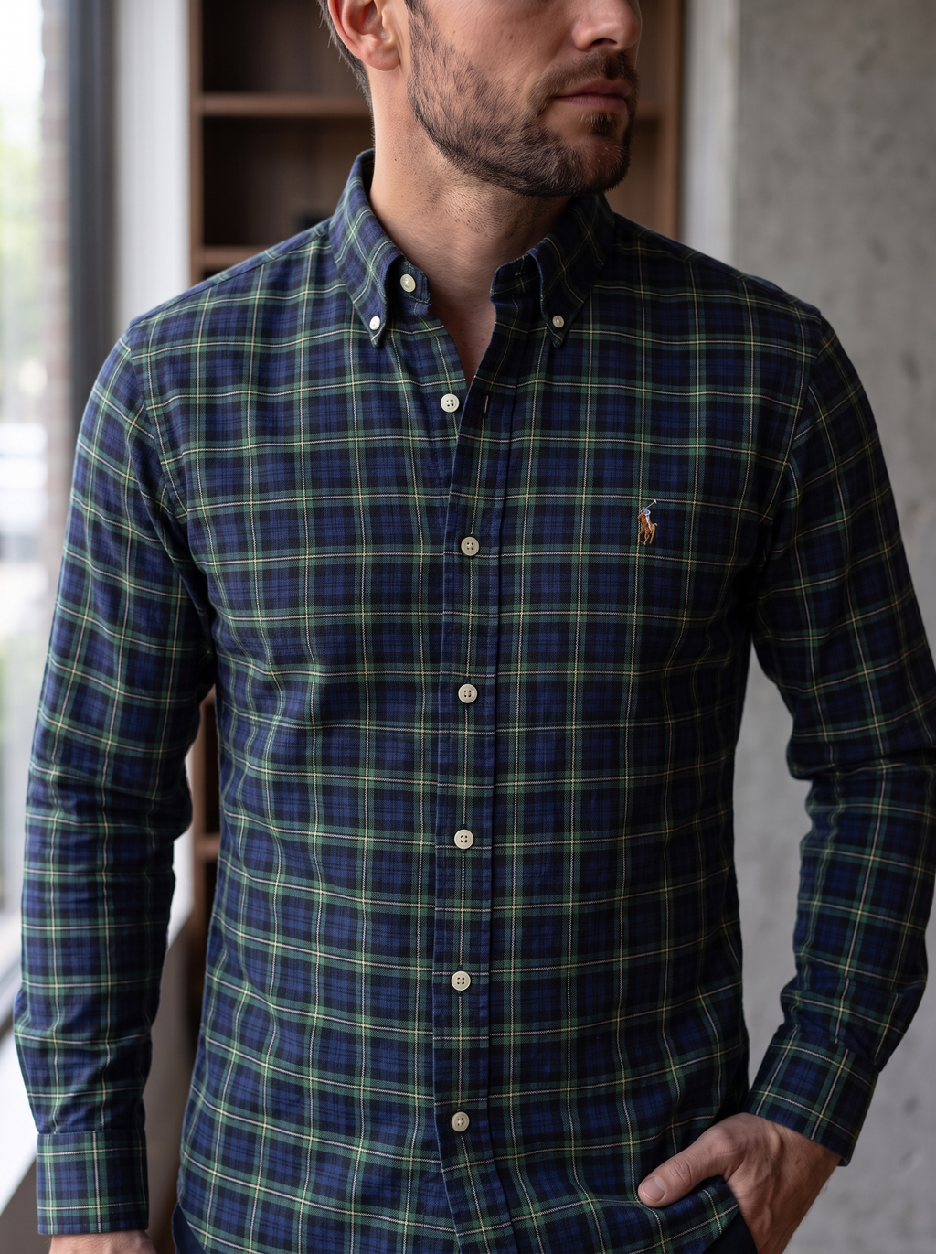 Camisa Polo Ralph Lauren Classic Fit manga larga talla XL