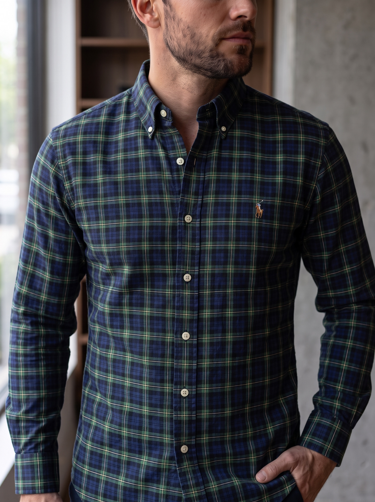 Camisa Polo Ralph Lauren Classic Fit manga larga talla XL