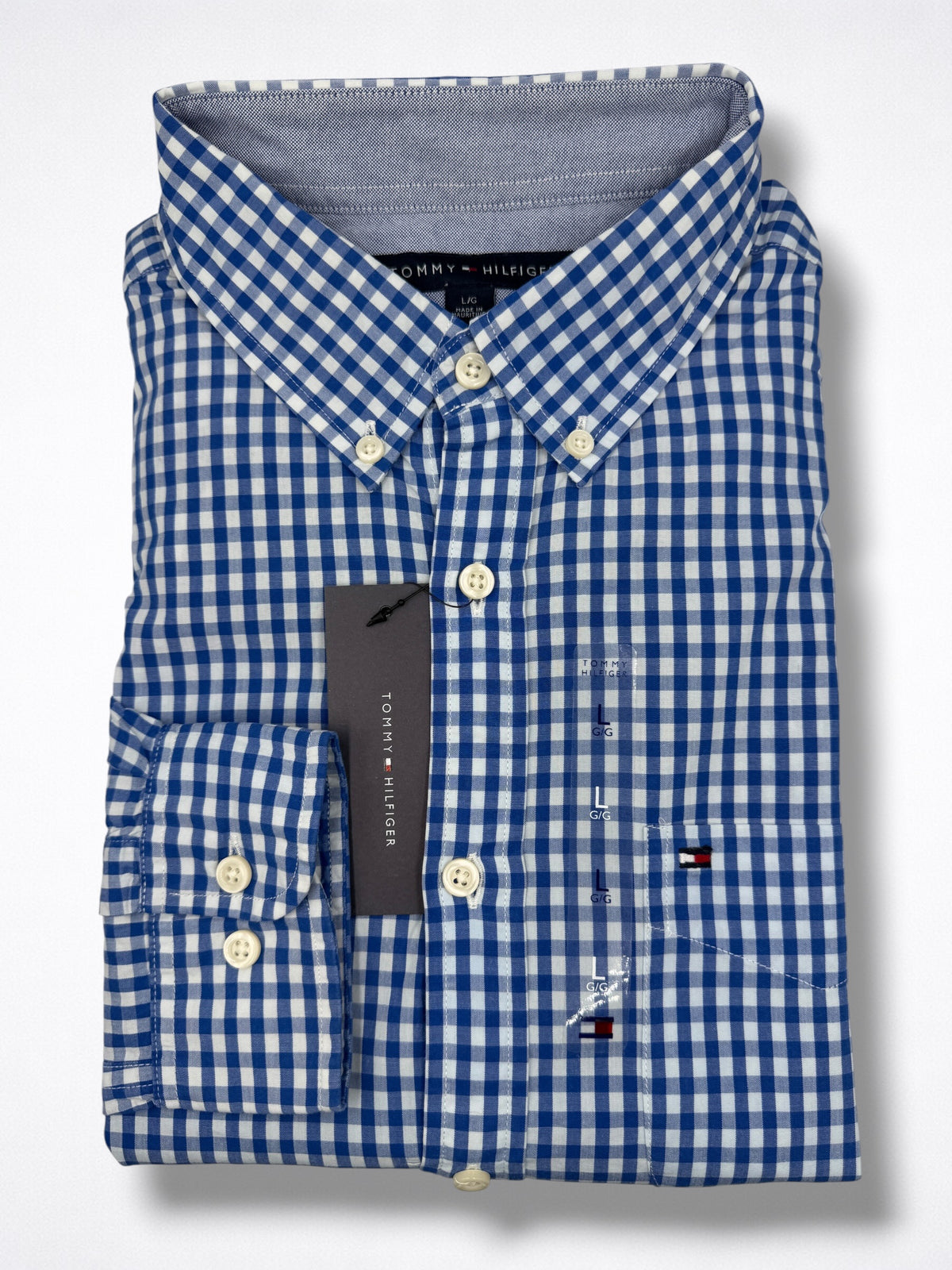 Camisa Tommy Hilfiger Custom Fit Manga Larga Talla L