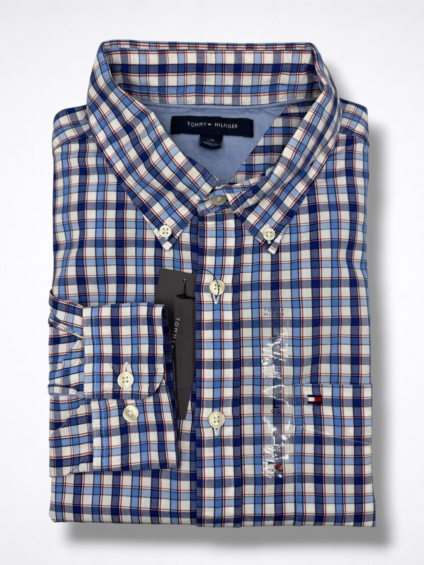 Camisa Tommy Hilfiger Classic Fit manga larga talla L
