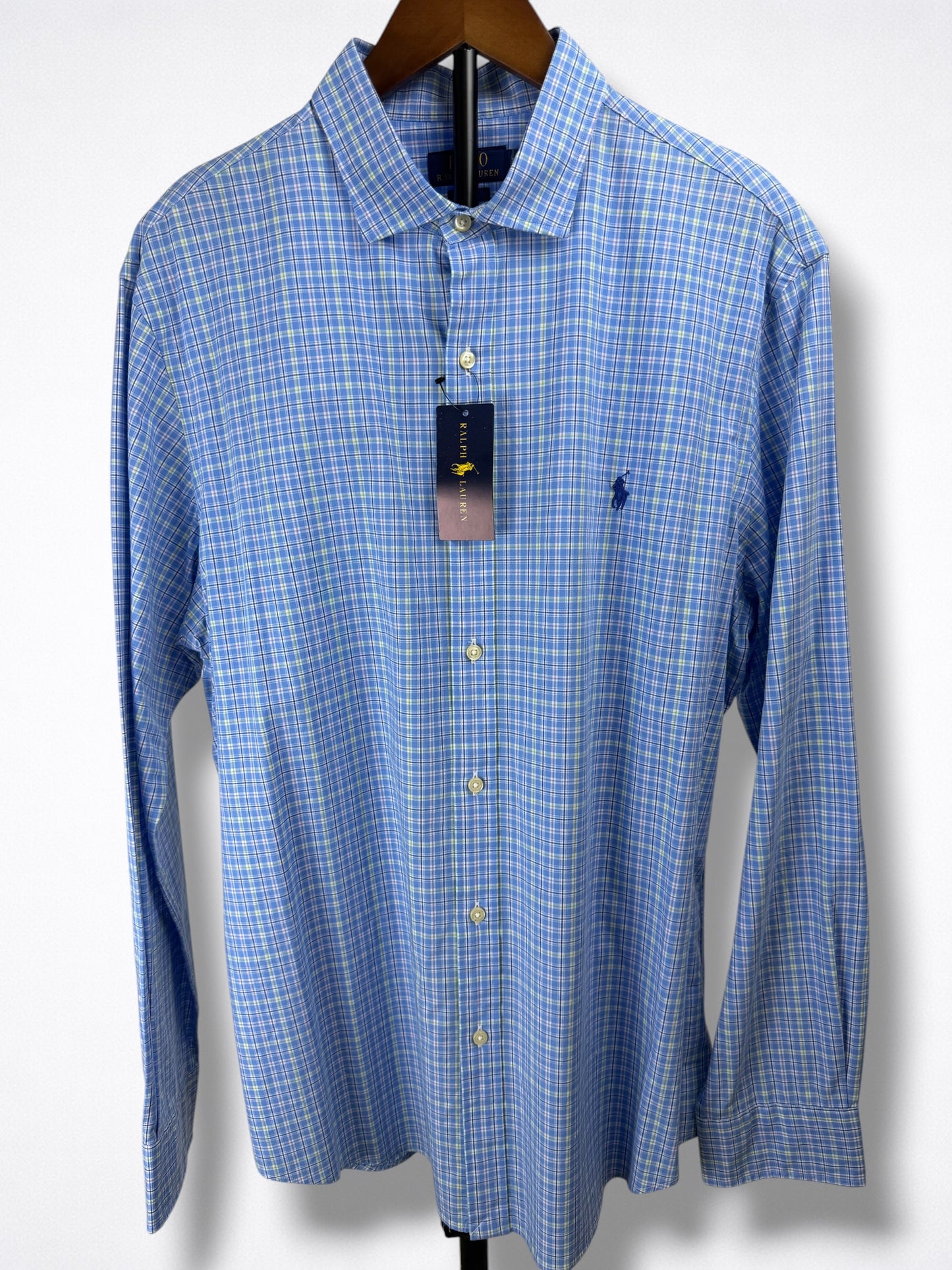 Camisa Polo Ralph Lauren Slim Fit 17 1/2 Manga Larga Talla XL