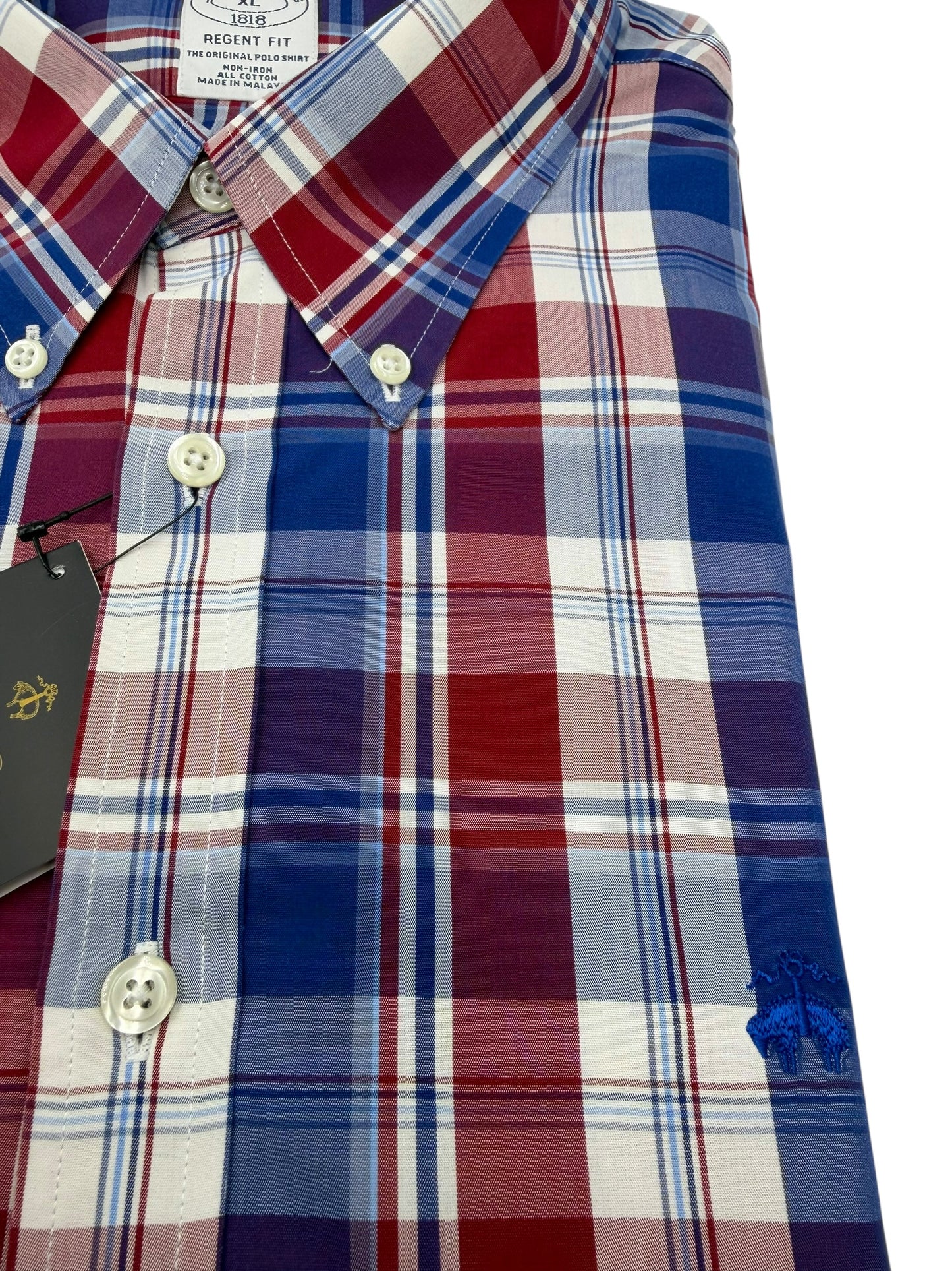 Camisa Brooks Brothers Classic Fit Manga Corta Talla XL