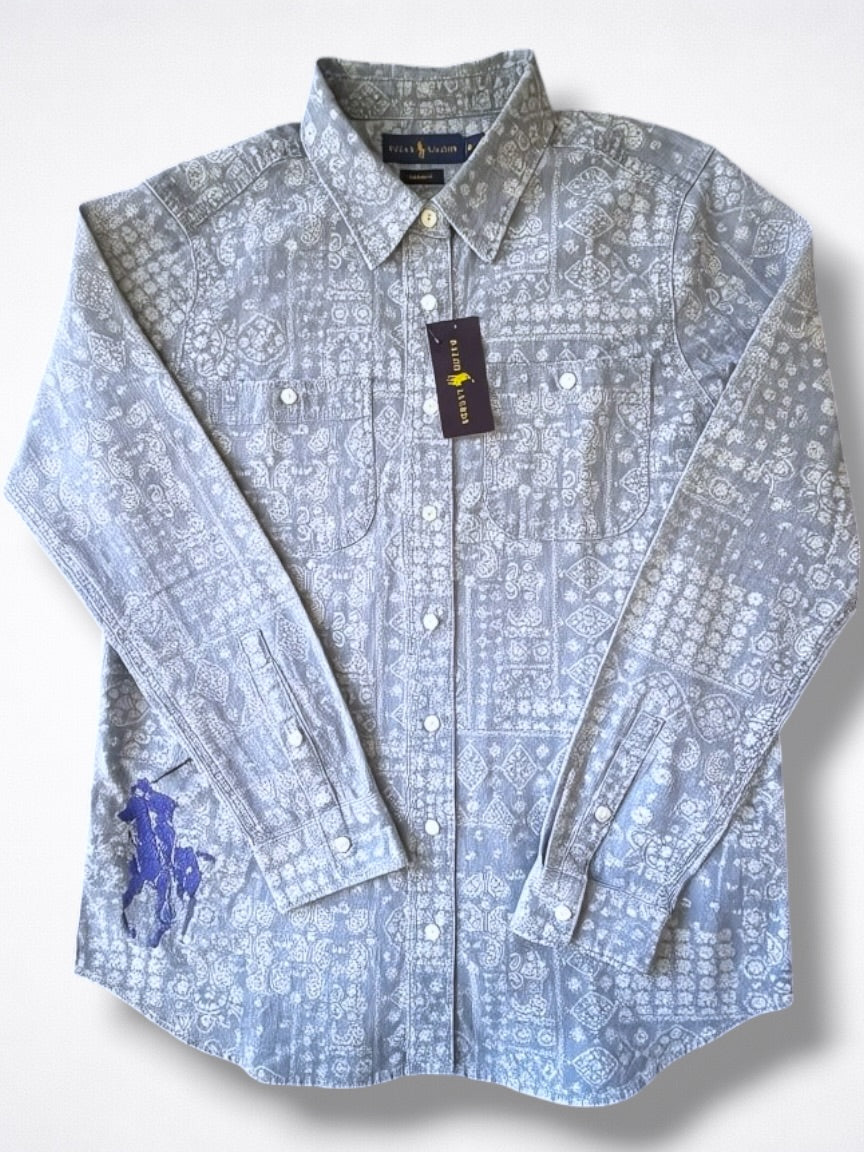 Camisa Polo Ralph Lauren Custom Fit Manga Larga Talla M