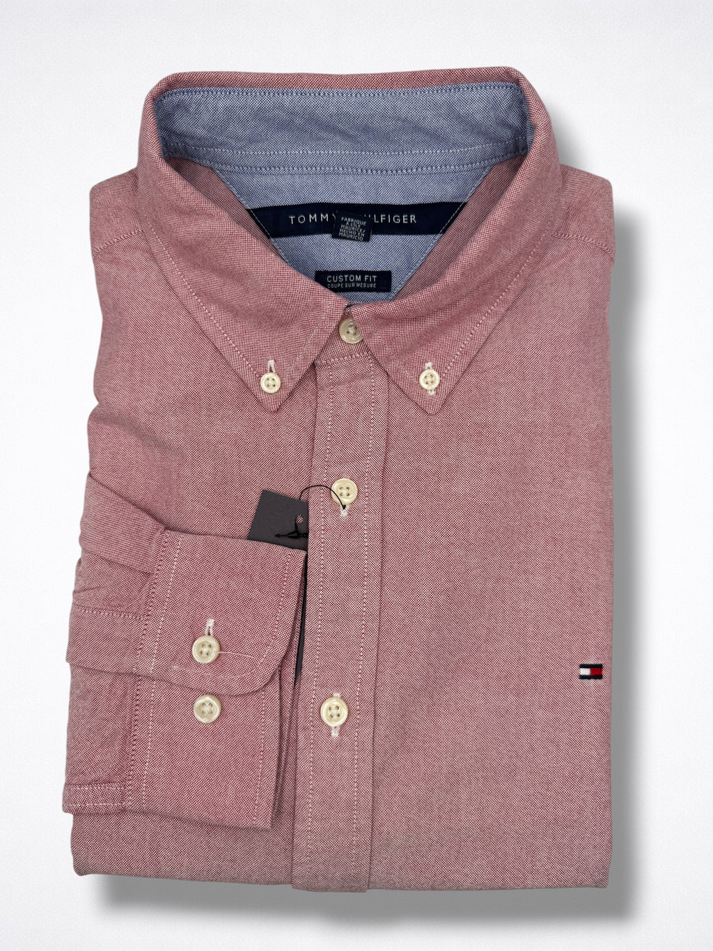 Camisa Tommy Hilfiger Custom Fit manga larga talla L