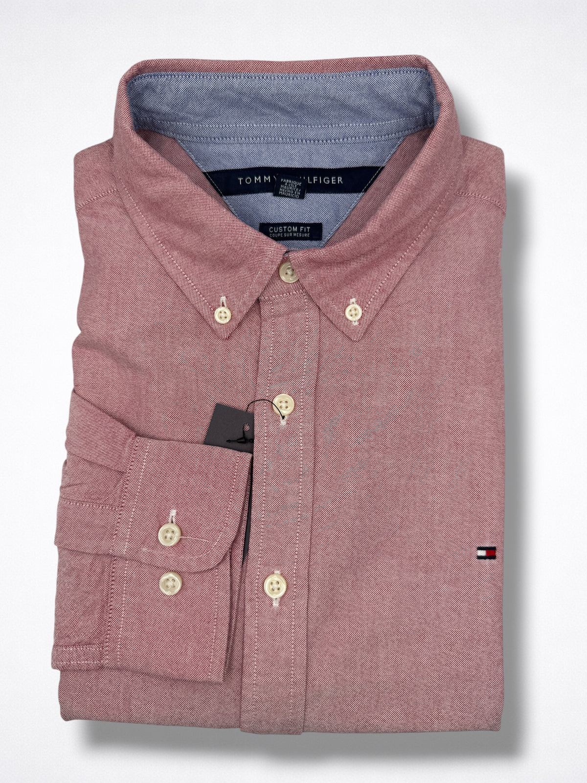 Camisa Tommy Hilfiger Custom Fit manga larga talla L