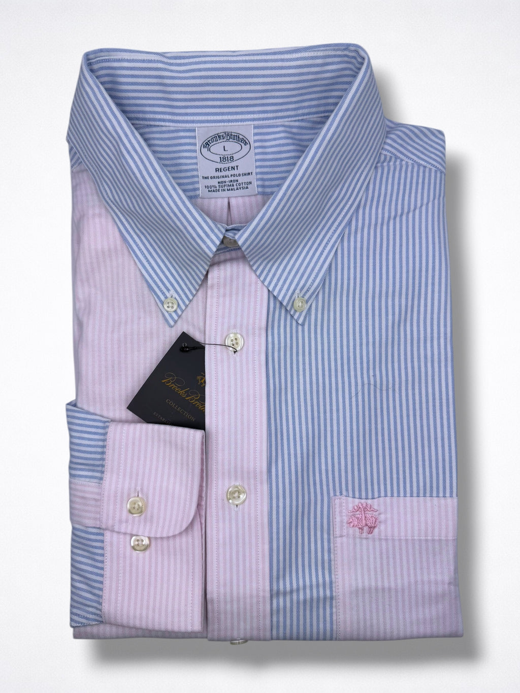 Camisa Brooks Brothers Classic Fit Manga Larga Talla L