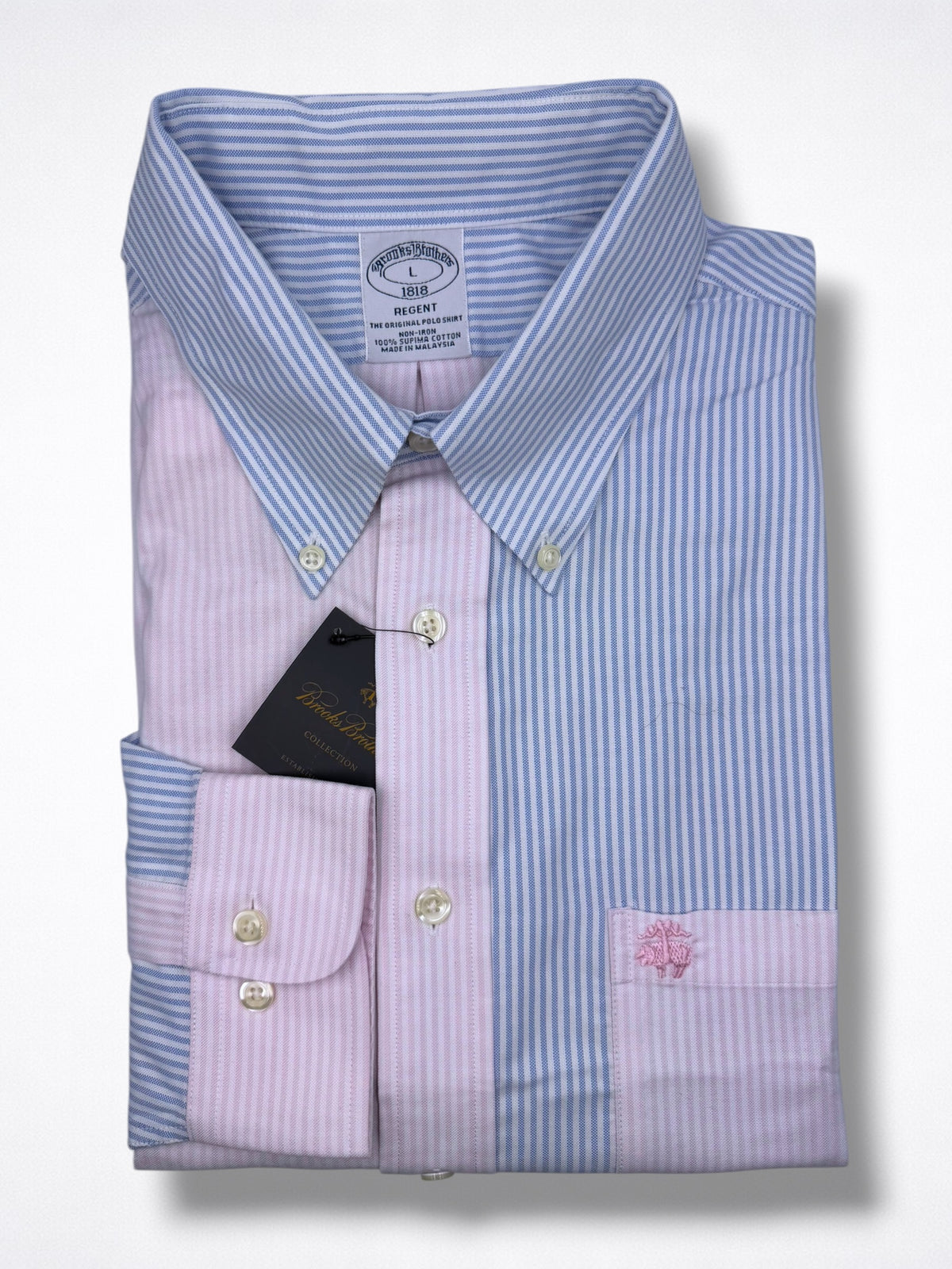 Camisa Brooks Brothers Classic Fit Manga Larga Talla L