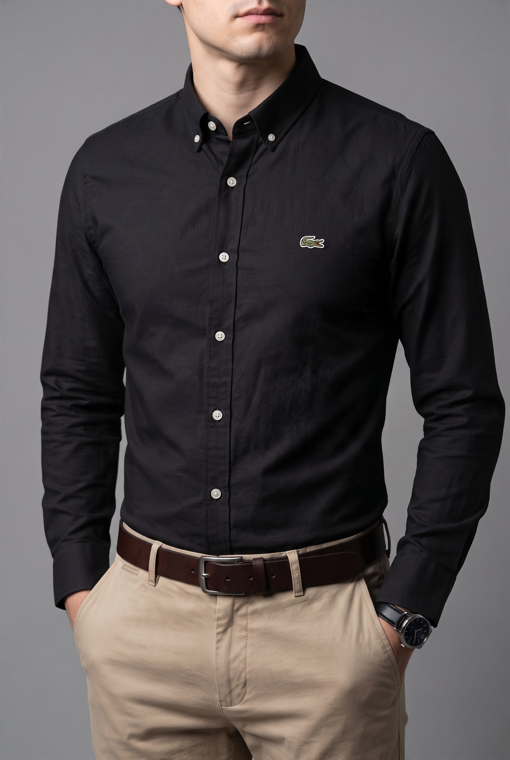 Camisa Lacoste talla XL slim fit stretch, viene reducida, sirve para talla M