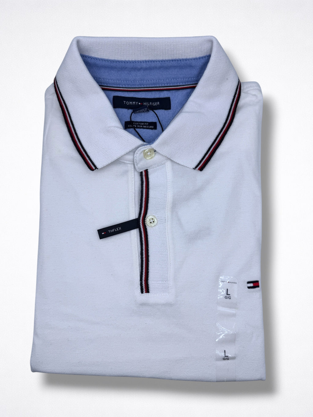 Playera Tommy Hilfiger Custom Fit tipo polo talla L