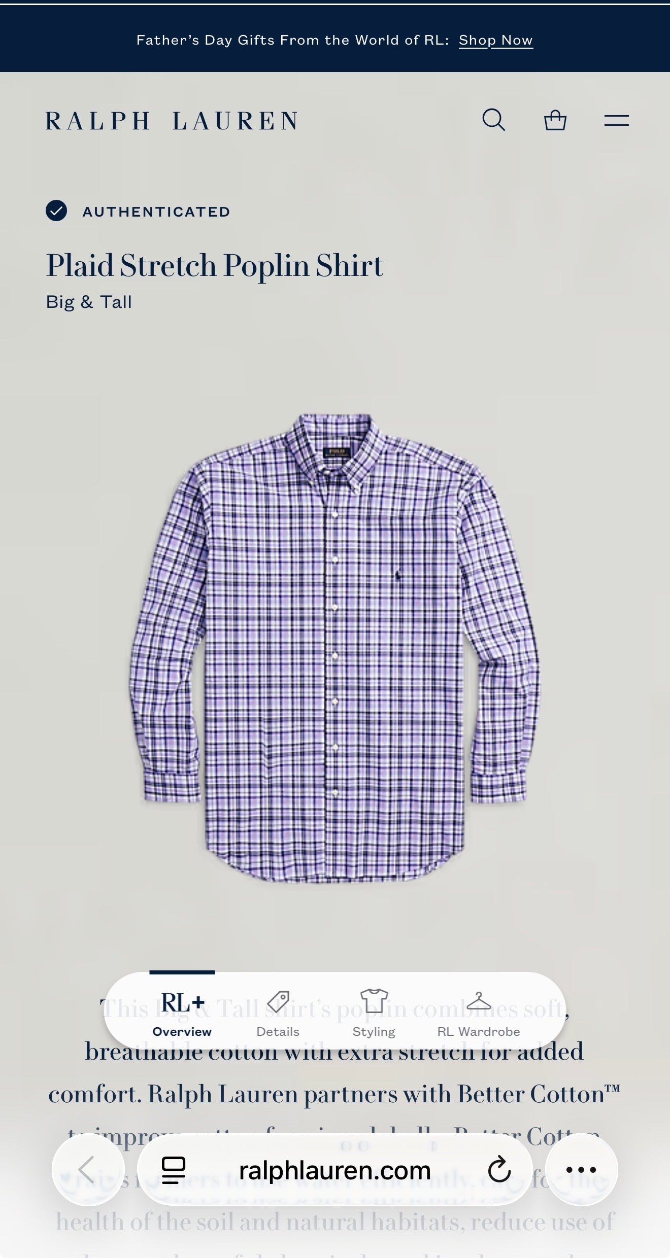 Camisa Polo Ralph Lauren XLT TALL Classic Fit Manga Larga Talla XXL