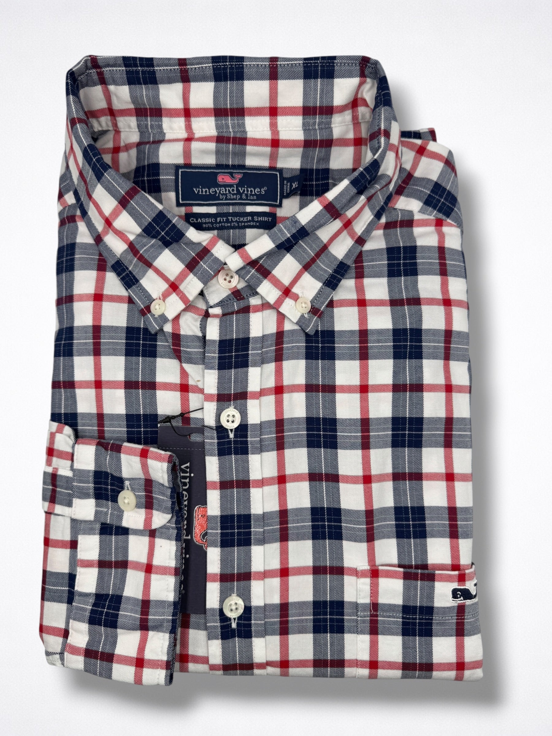 Camisa Vineyard Vines Classic Fit manga larga talla XL