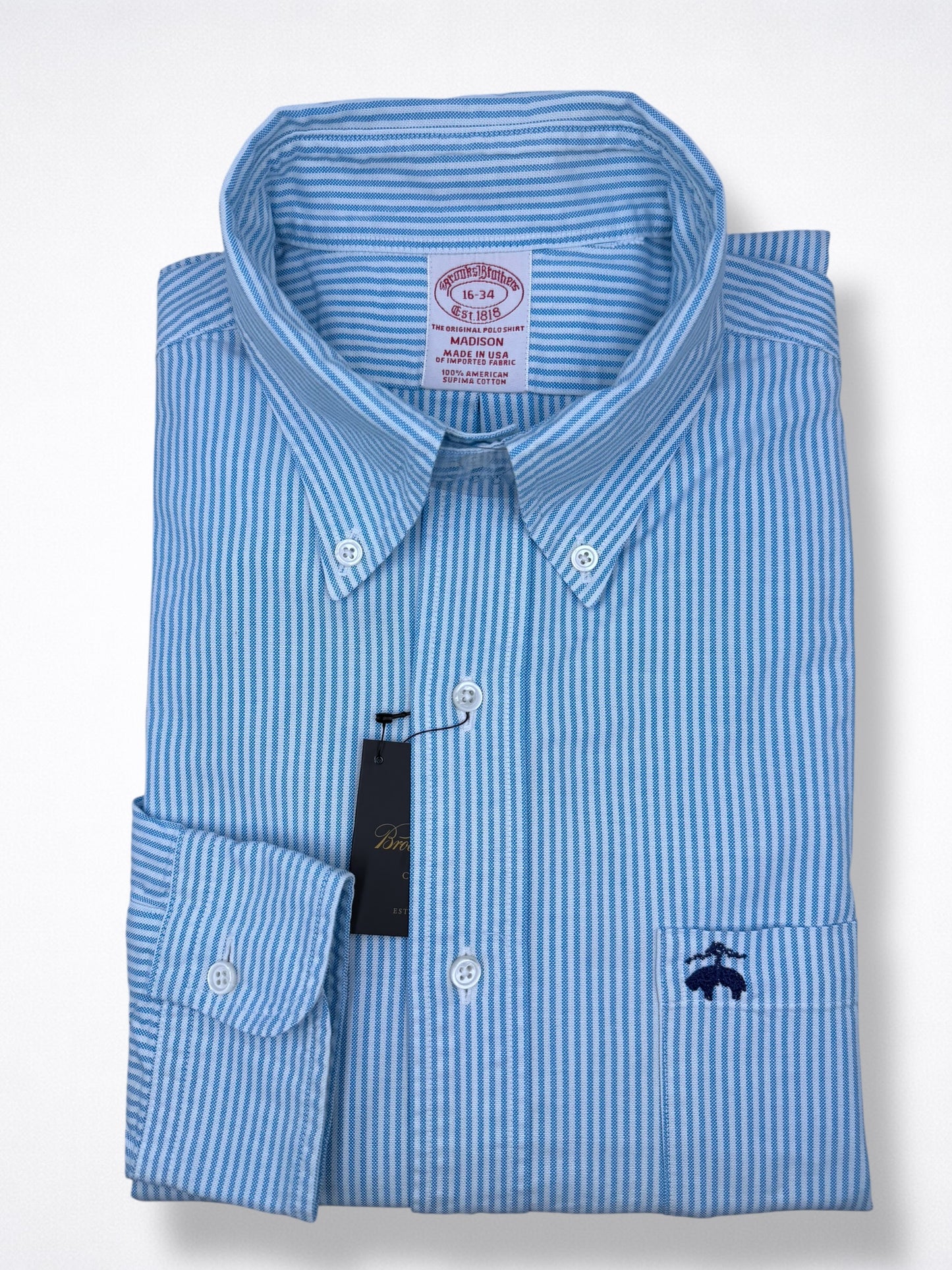 Camisa Brooks Brothers Classic Fit Manga Larga Talla L