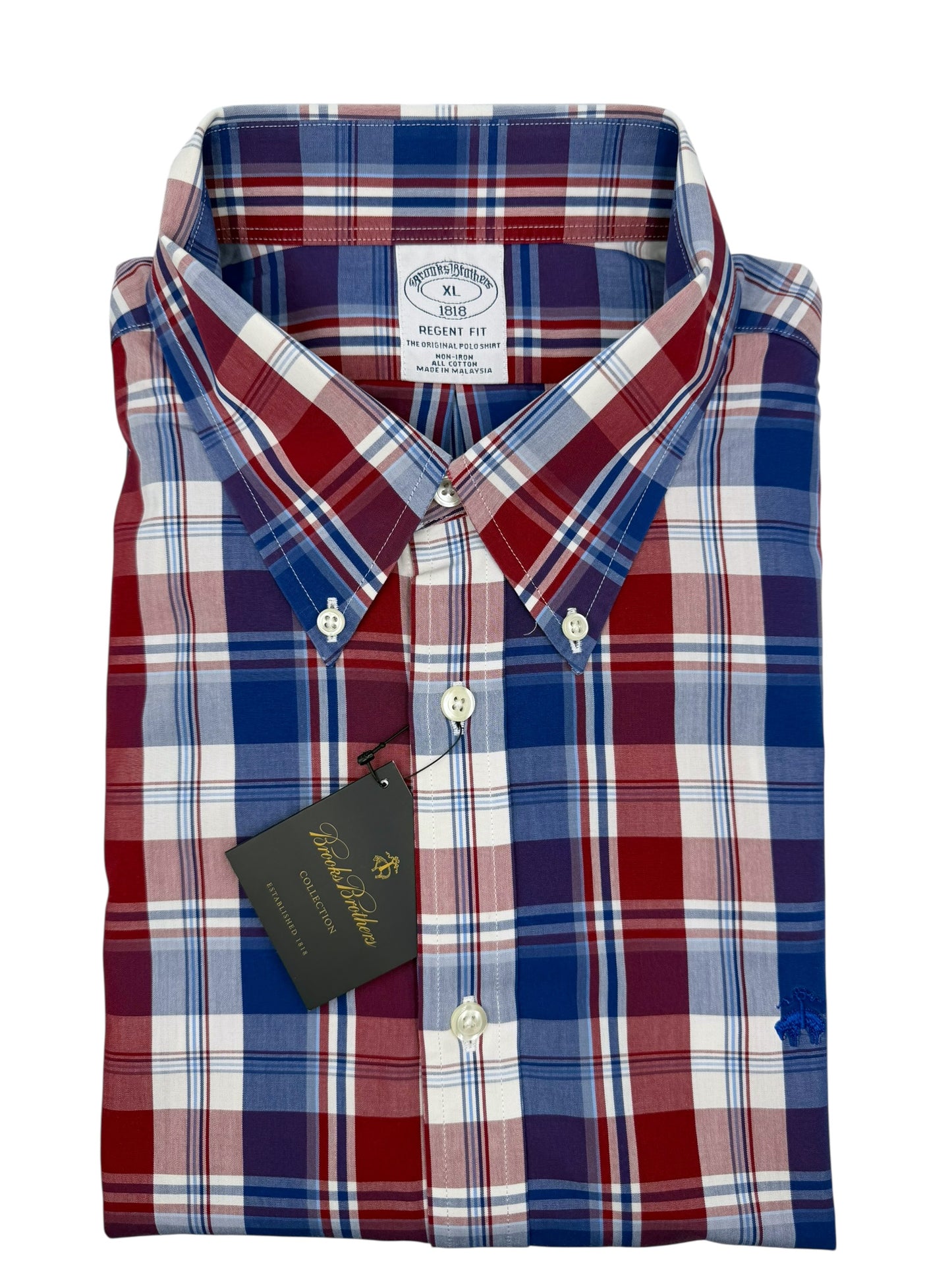 Camisa Brooks Brothers Classic Fit Manga Corta Talla XL