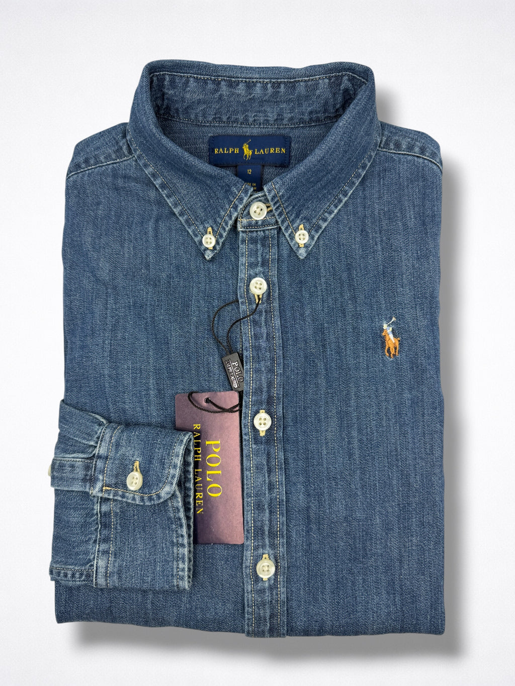 Camisa Polo Ralph Lauren Classic Fit manga larga talla 10-12 niño