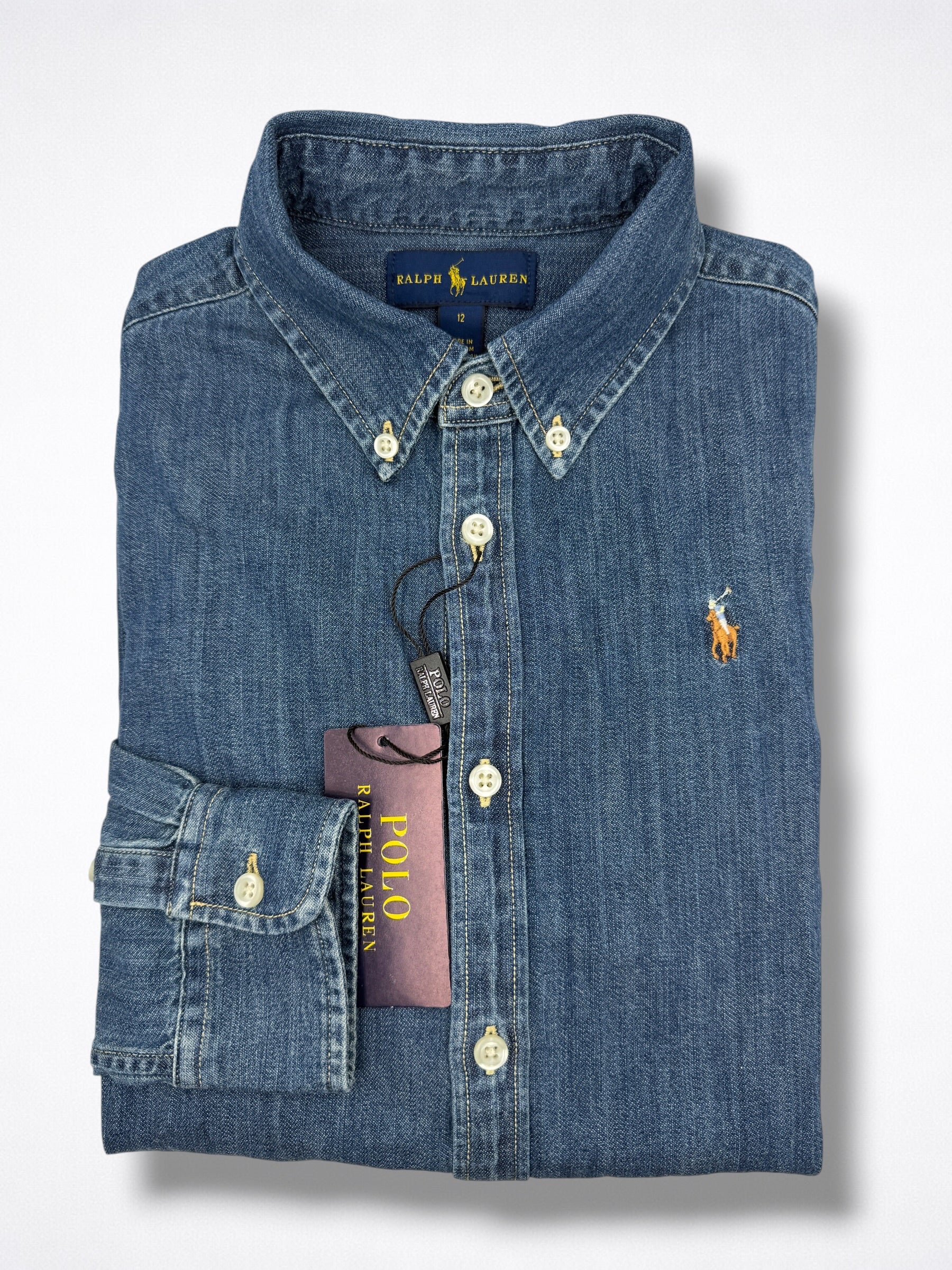 Camisa Polo Ralph Lauren Classic Fit manga larga talla 10-12 niño