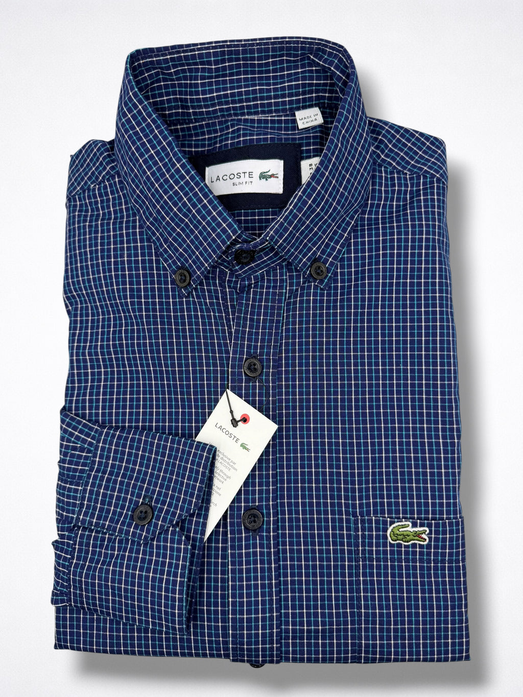 Camisa Lacoste Slim Fit  Manga Larga Talla S