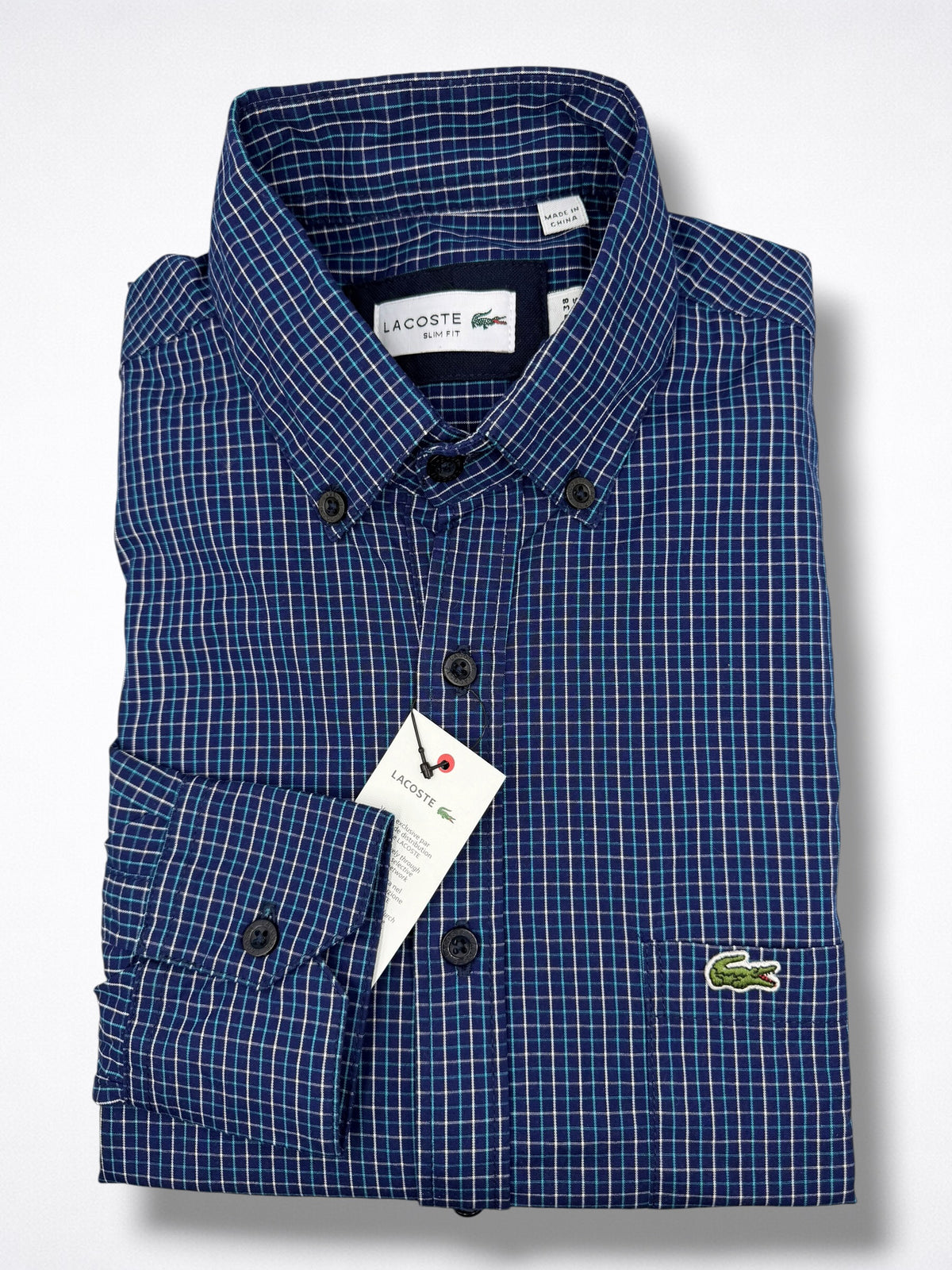 Camisa Lacoste Slim Fit  Manga Larga Talla S