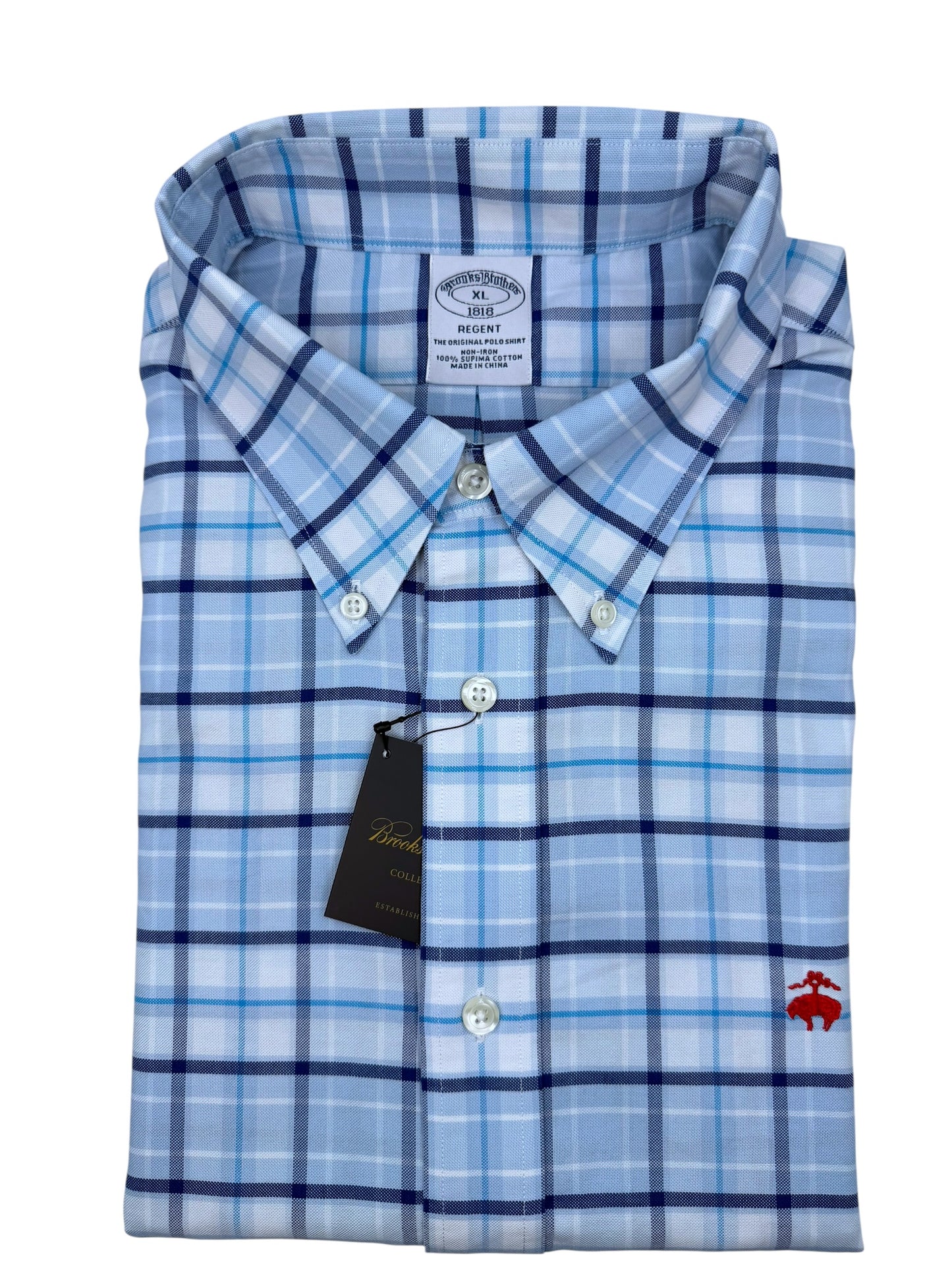 Camisa Brooks Brothers Classic Fit Manga Corta Talla XL