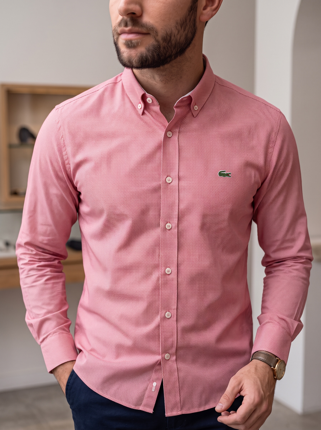 Camisa Lacoste Classic Fit manga larga talla M