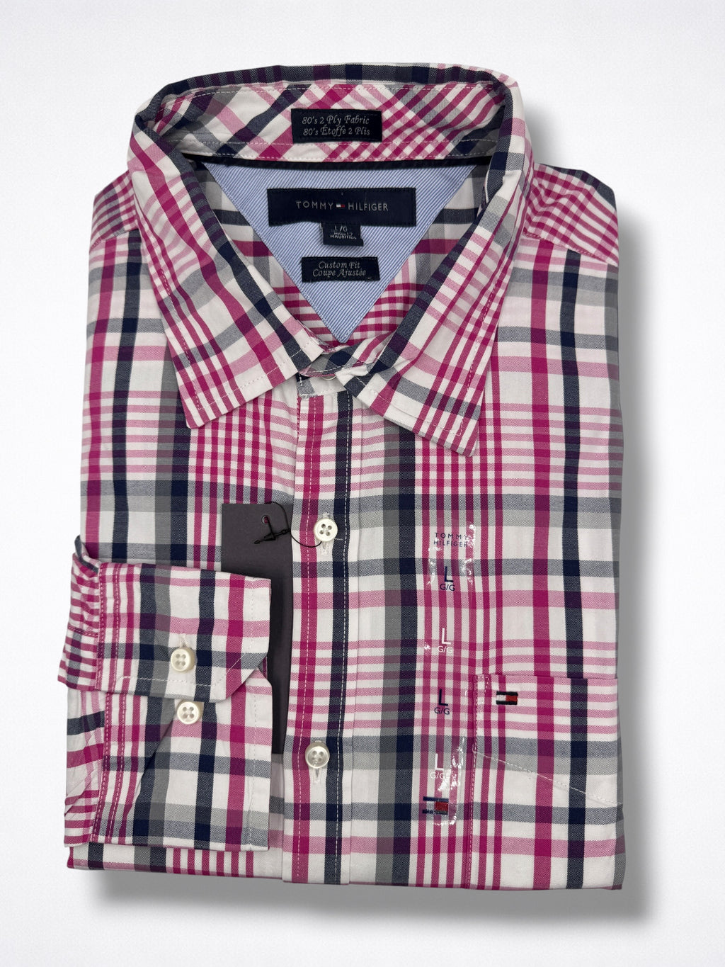 Camisa Tommy Hilfiger Custom Fit manga larga talla L