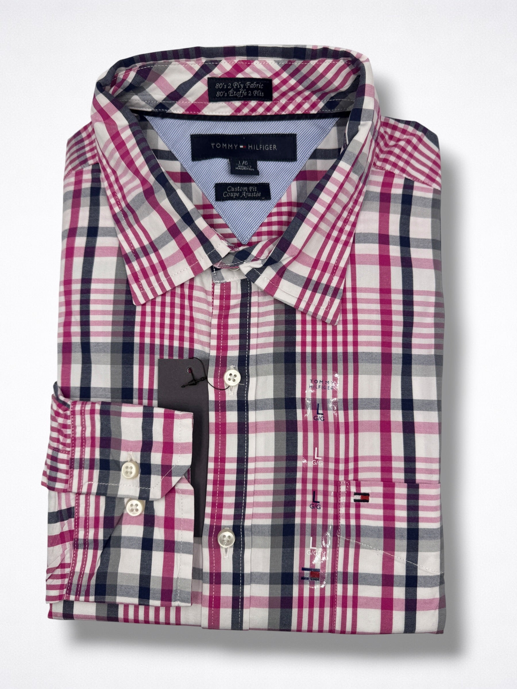 Camisa Tommy Hilfiger Custom Fit manga larga talla L