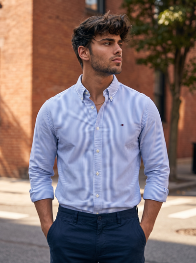 Camisa Tommy Hilfiger Custom Fit Manga Larga Talla XL