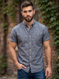 Camisa Tommy Hilfiger Slim Fit Manga Corta Talla XL
