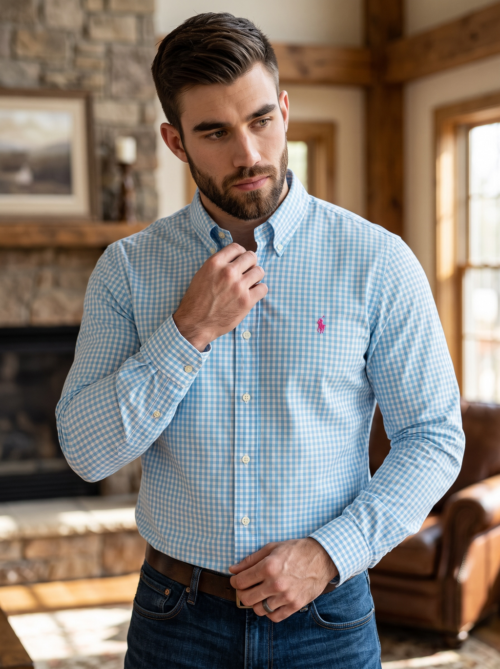 Camisa Polo Ralph Lauren Classic Fit Manga Larga Talla XL