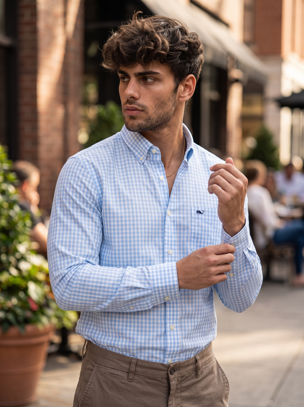 Camisa Vineyard Vines Classic Fit Manga Larga Talla L