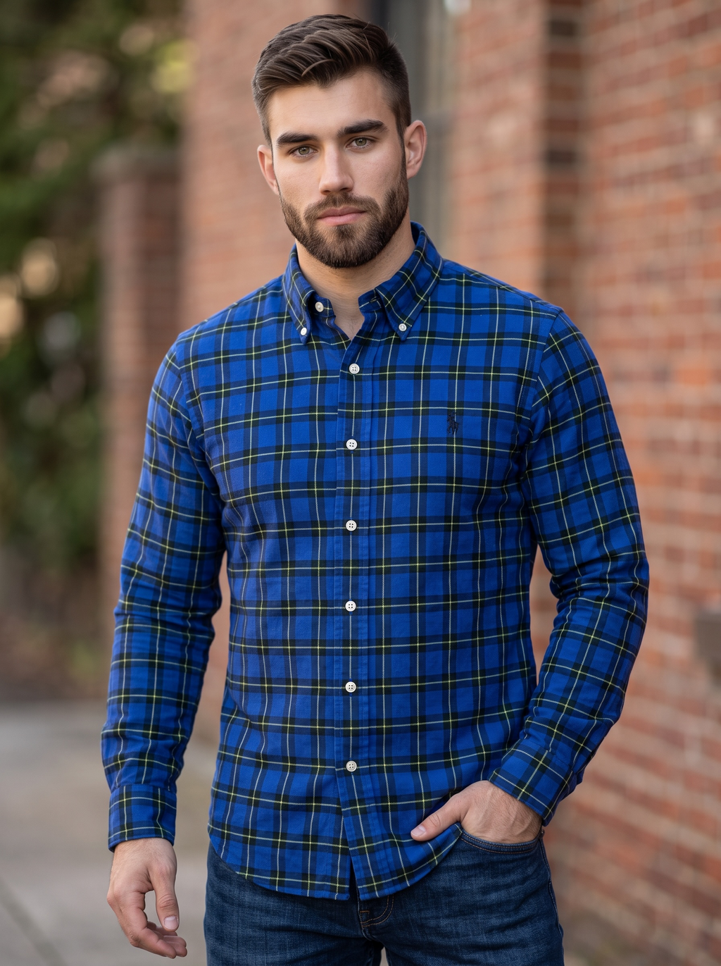 Camisa Polo Ralph Lauren Custom Fit Manga Larga Talla L