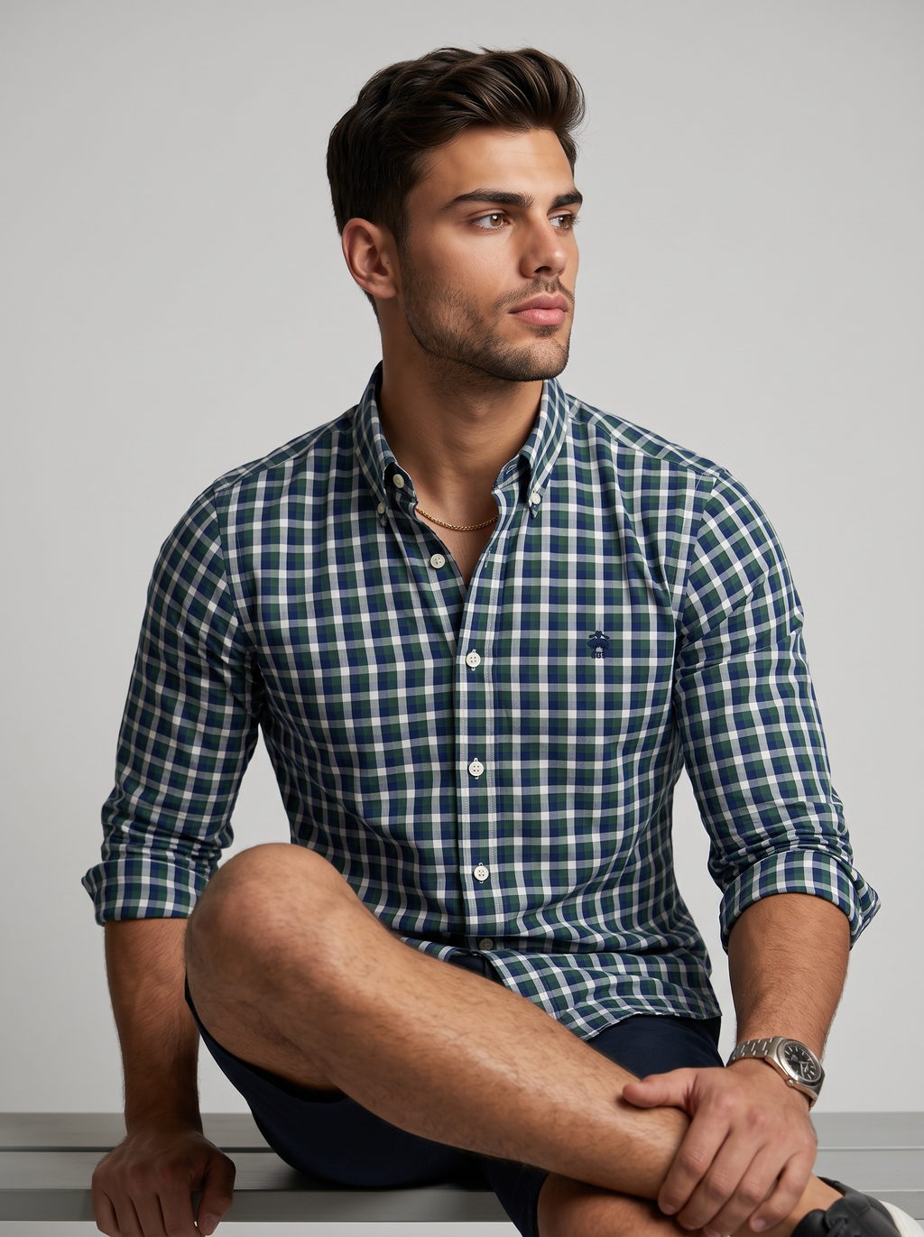 Camisa Brooks Brothers Classic Fit Manga Larga Talla M