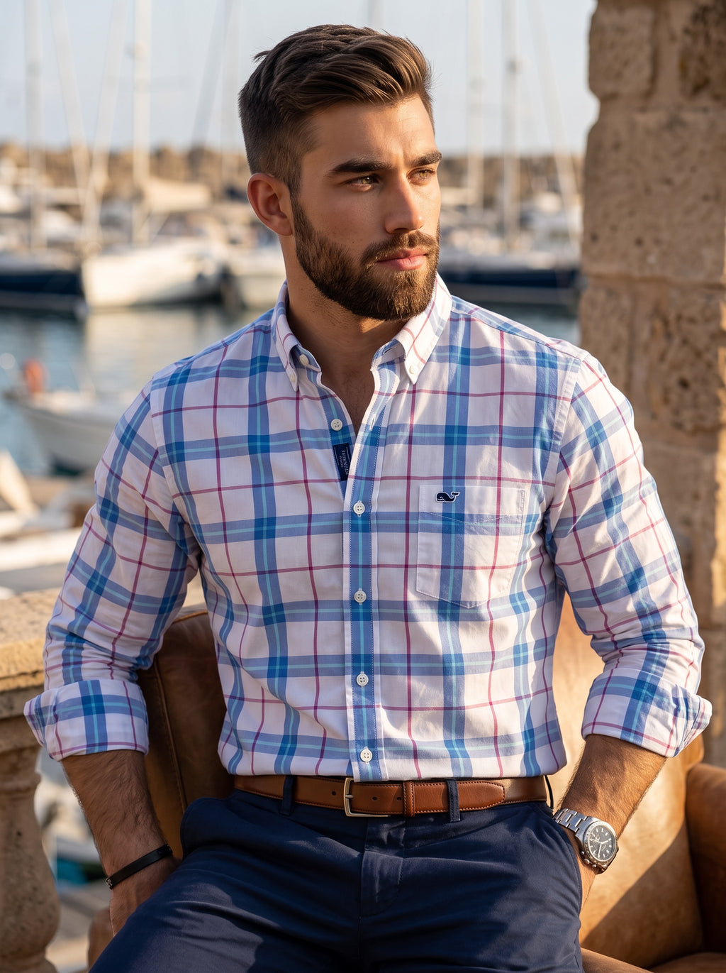 Camisa Vineyard Vines Classic Fit Manga Larga Talla S