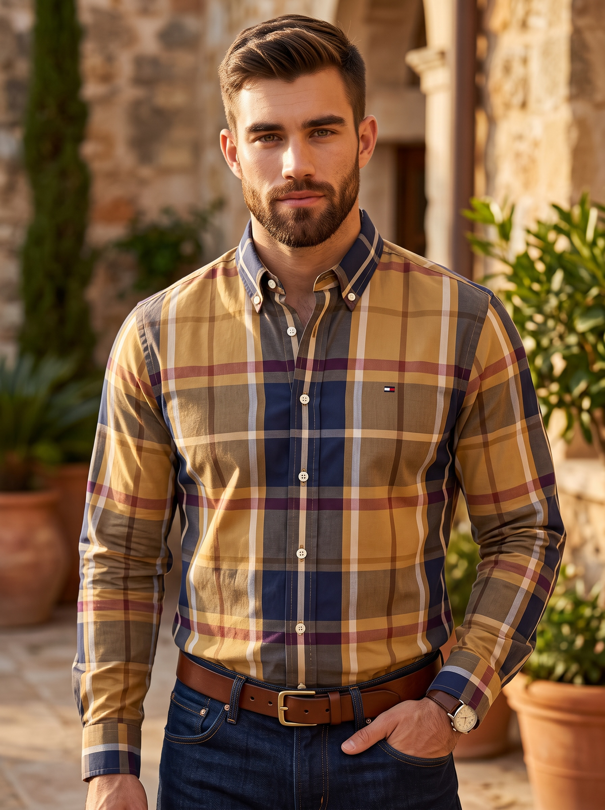 Camisa Tommy Hilfiger Classic Fit Manga Larga Talla M