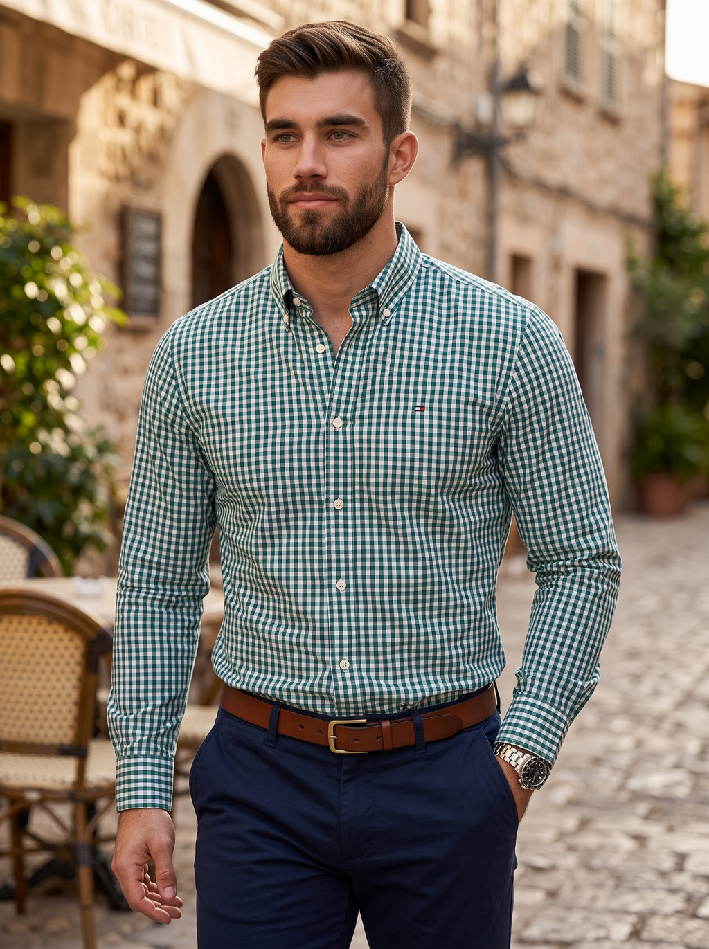 Camisa Tommy Hilfiger Classic Fit Manga Larga Talla M