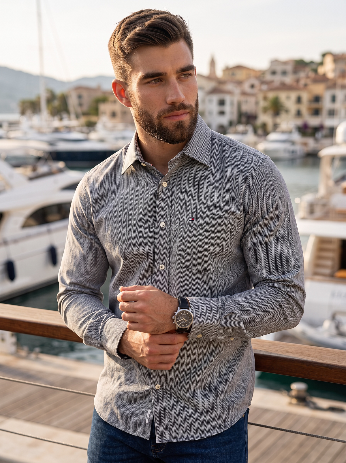 Camisa Tommy Hilfiger Classic Fit Manga Larga Talla M