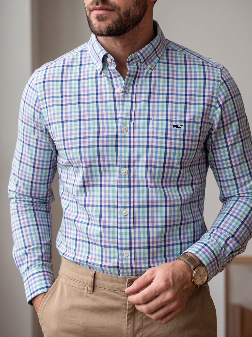 Camisa Vineyard Vines Classic Fit manga larga talla L