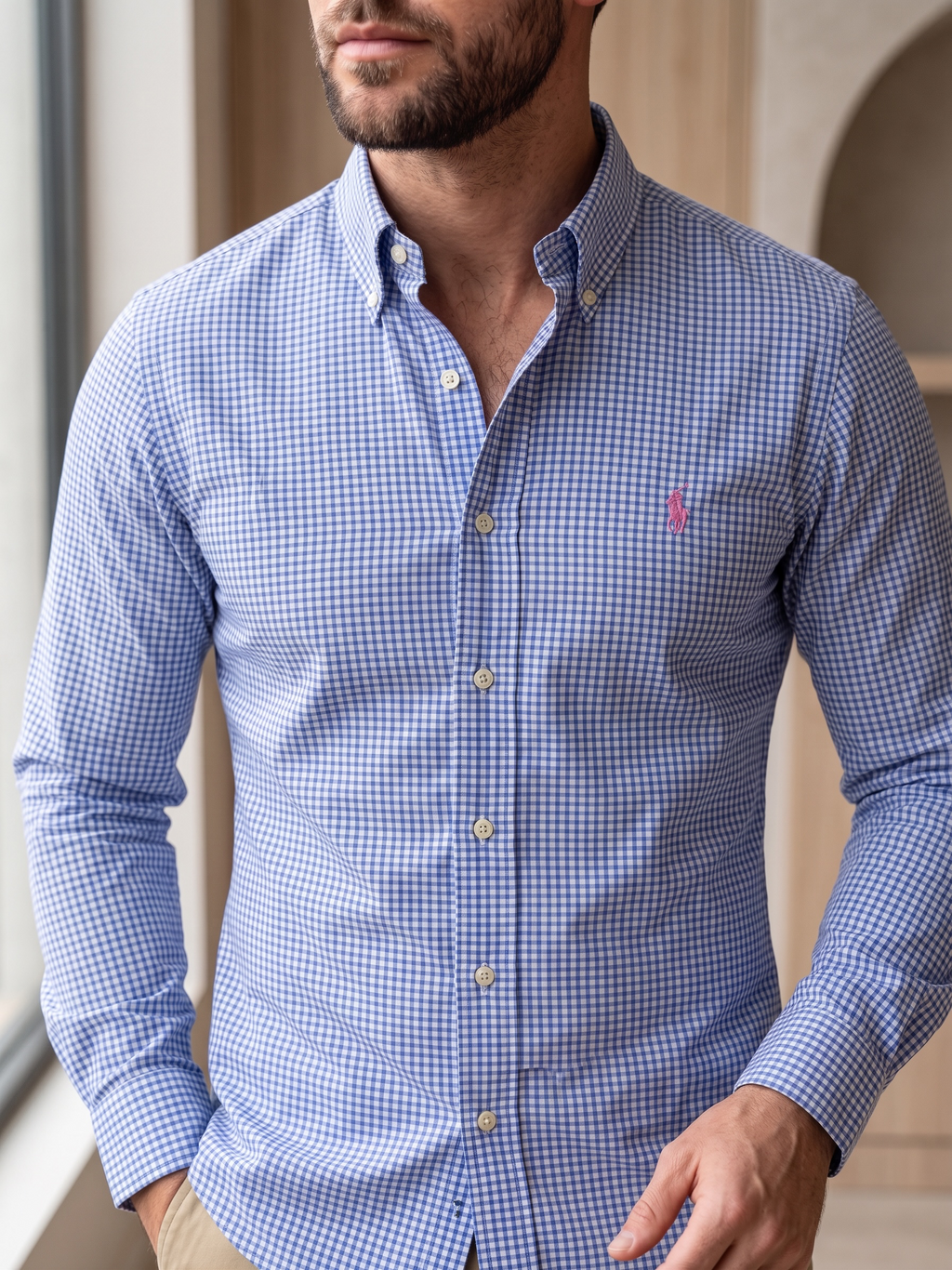 Camisa Polo Ralph Lauren Classic Fit manga larga talla L