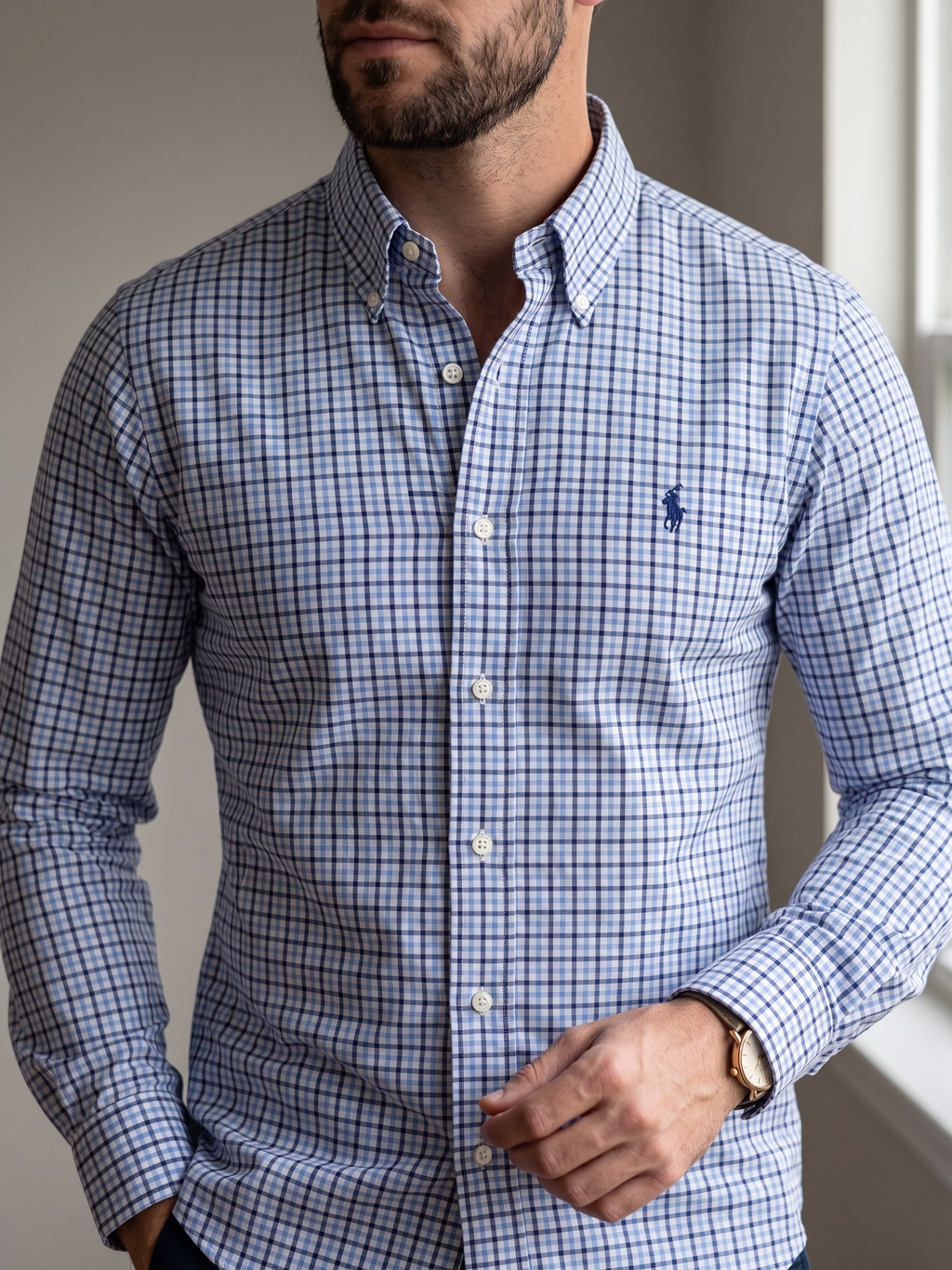 Camisa Polo Ralph Lauren Classic Fit Manga Larga Talla L