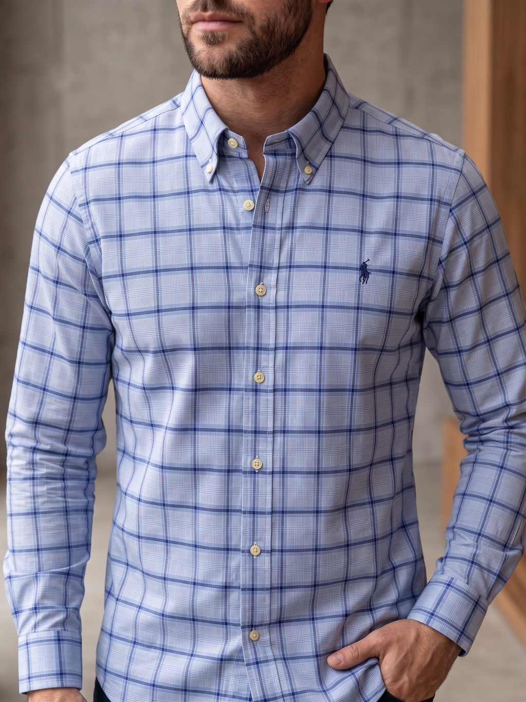 Camisa Polo Ralph Lauren Classic Fit manga larga talla XL