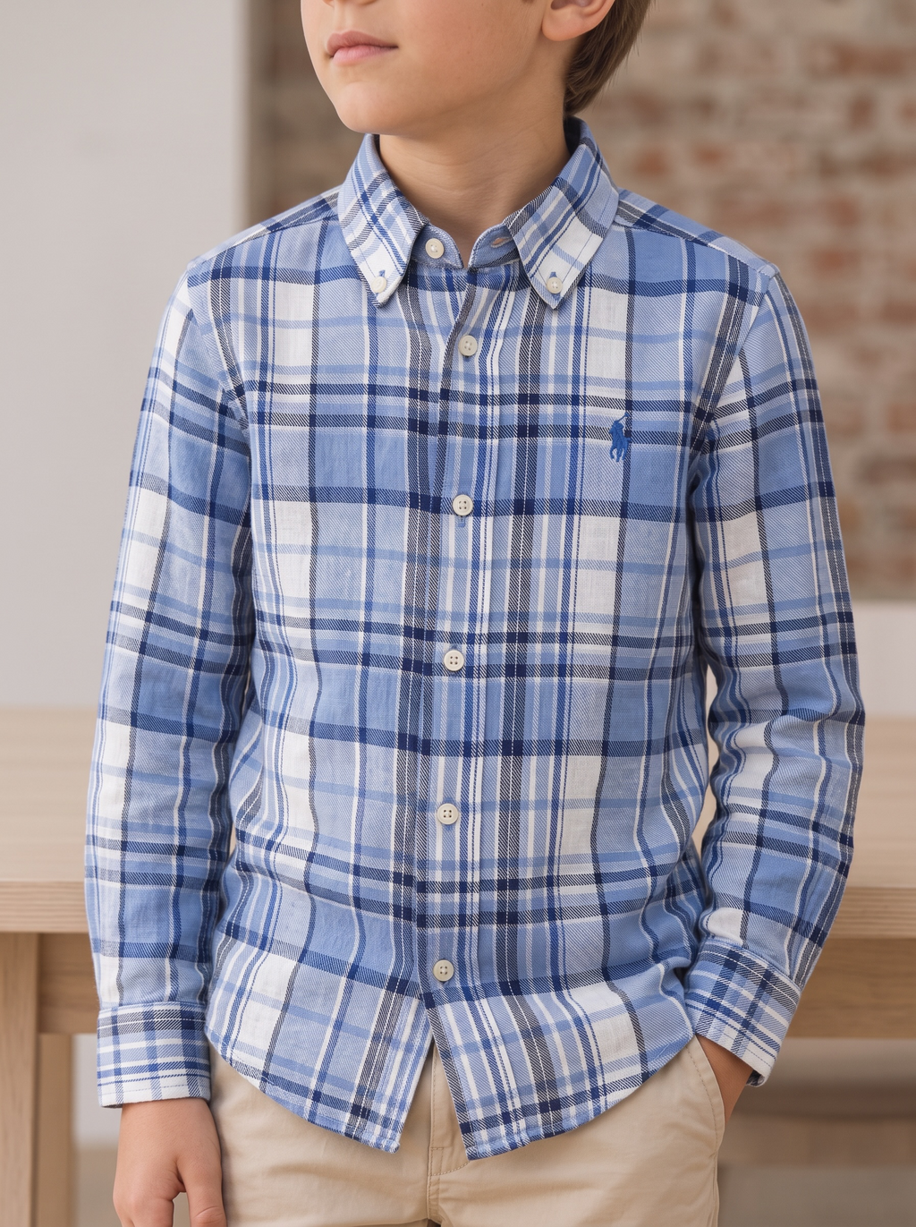 Camisa Polo Ralph Lauren Classic Fit manga larga talla 5 niño