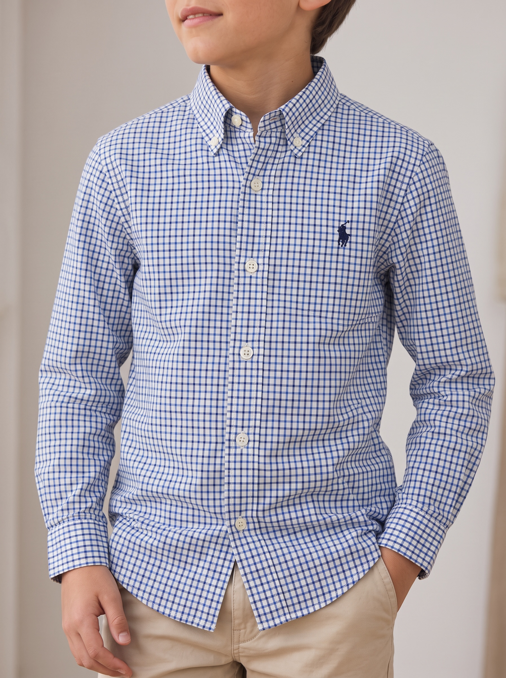 Camisa Polo Ralph Lauren Classic Fit manga larga talla 14-16 niño