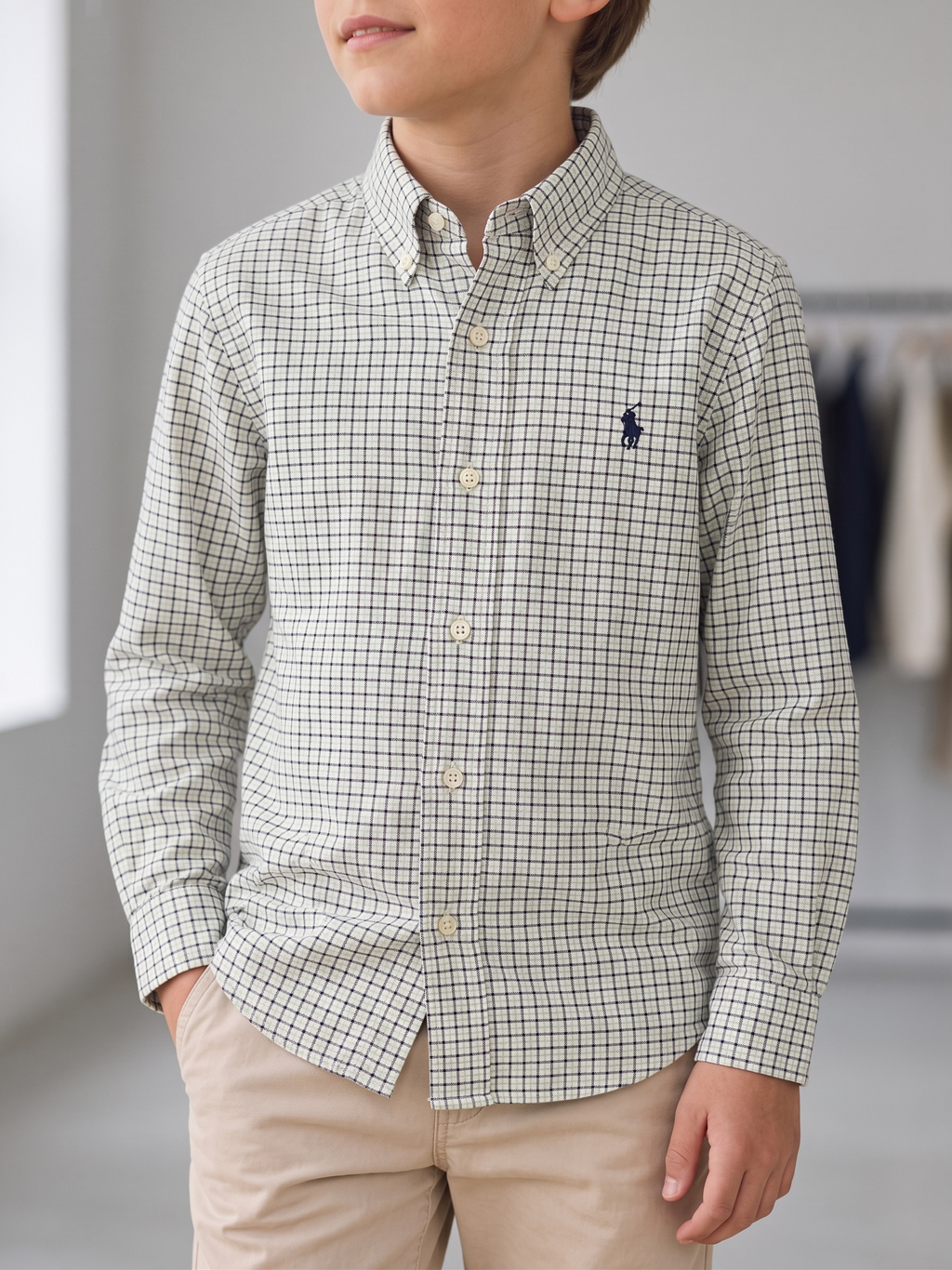 Camisa Polo Ralph Lauren Classic Fit manga larga talla 14-16 niño