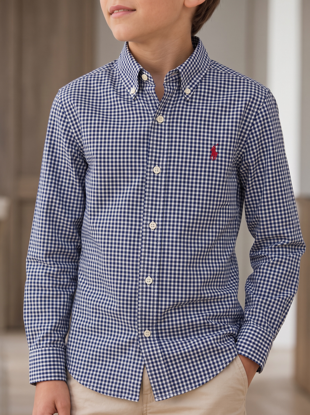 Camisa Polo Ralph Lauren Classic Fit manga larga talla 7 niño
